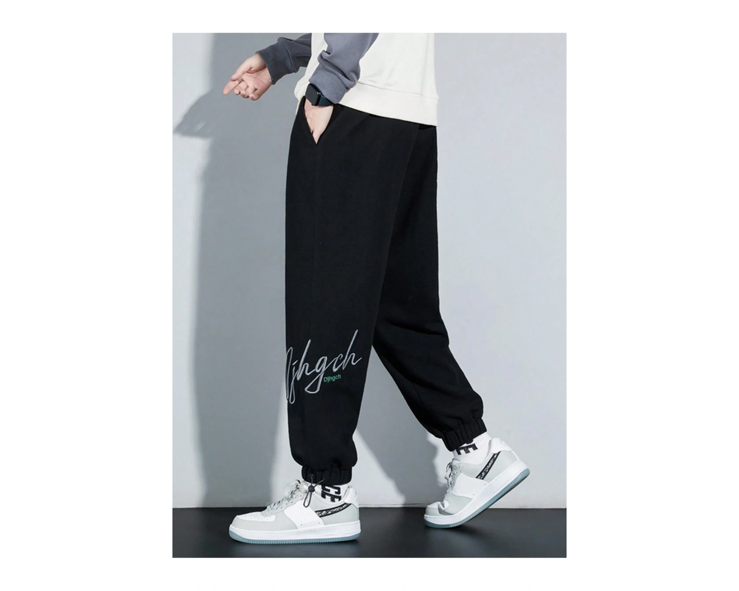 Letter Graphic Drawstring Waist Pants