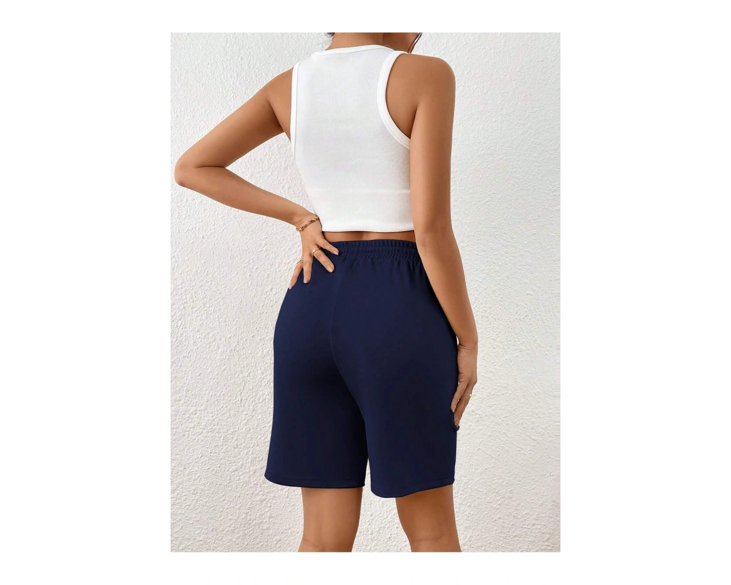 Letter Graphic Drawstring Waist Şort