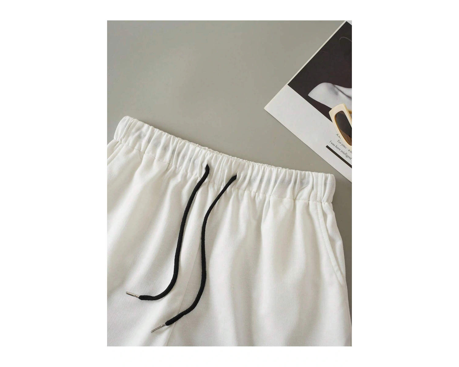 Letter Graphic Drawstring Waist Şort