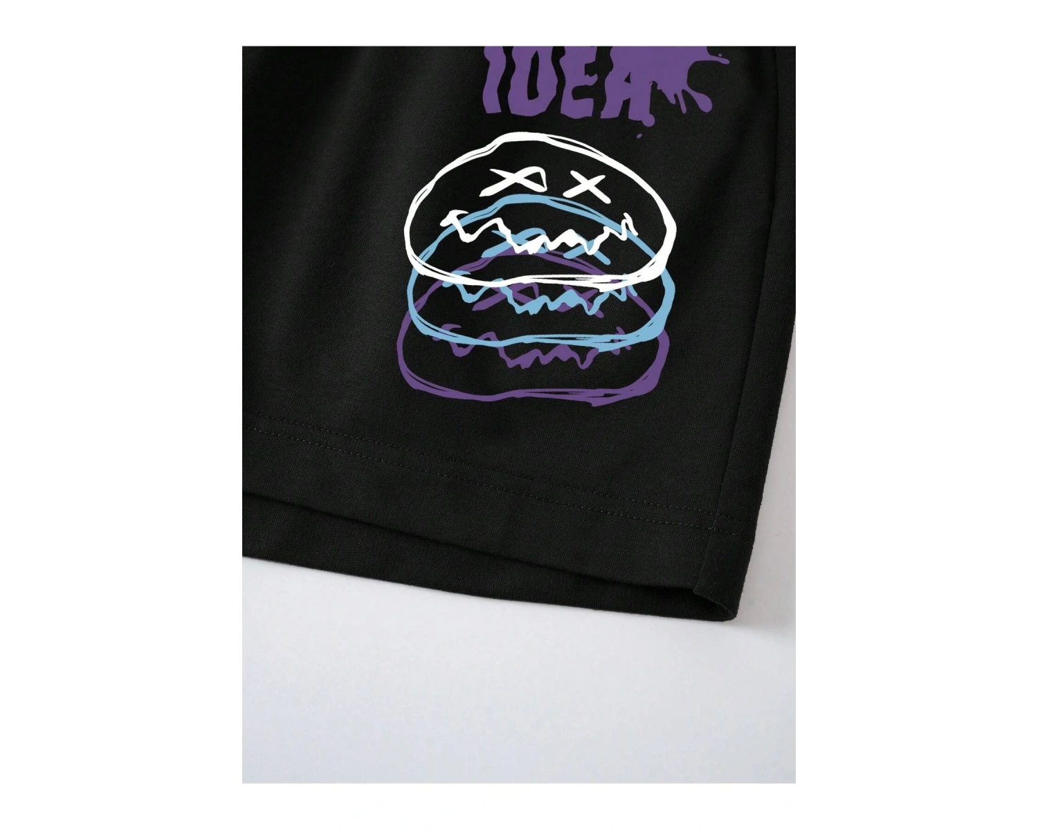 Letter Graphic Drawstring Waist Şort