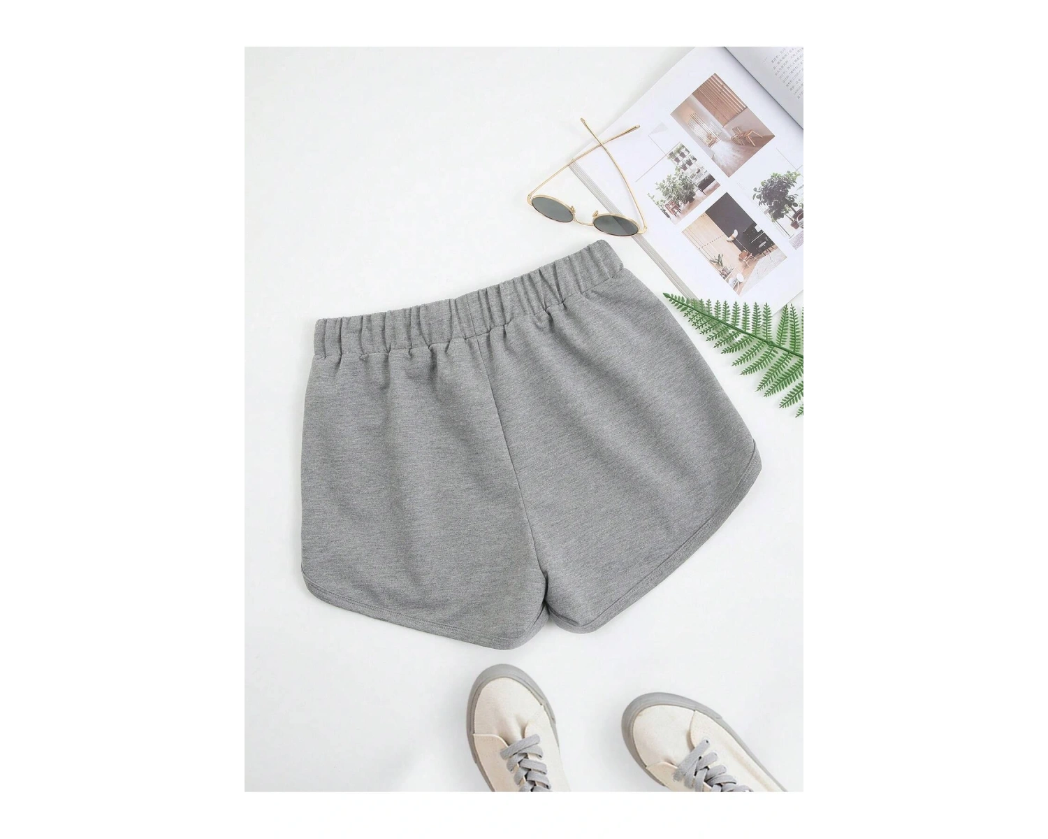 Letter Graphic Drawstring Waist Track Şort