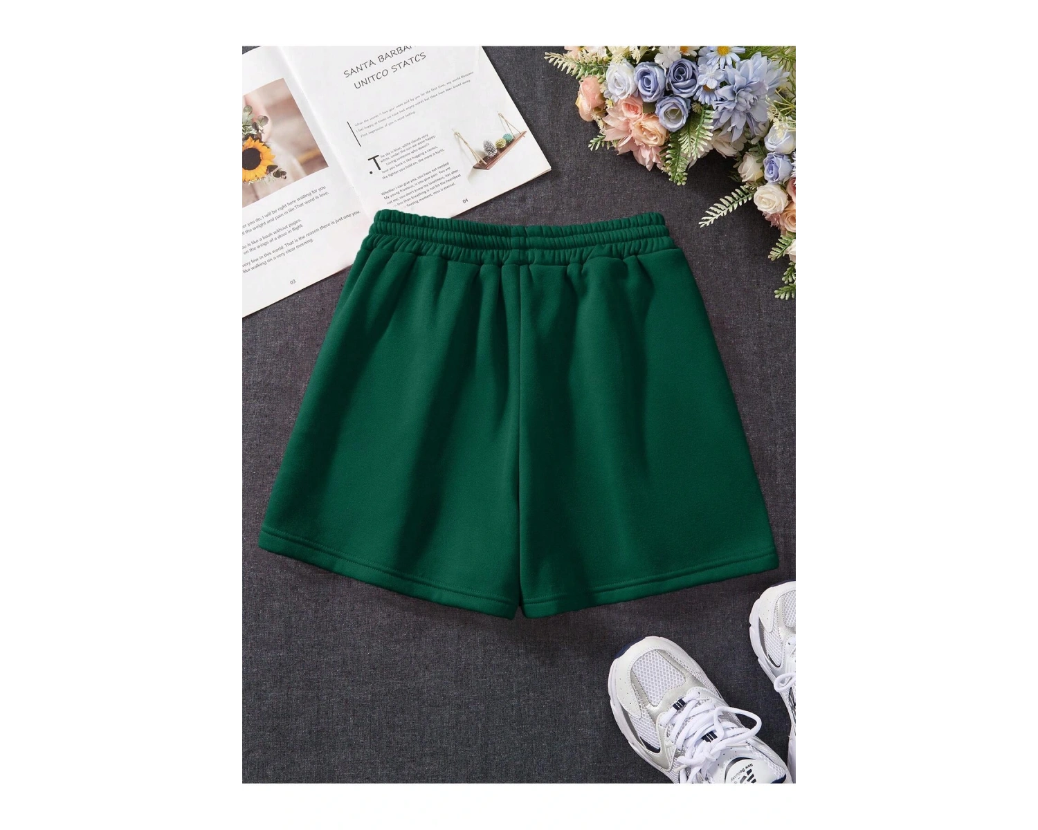 Letter Graphic Drawstring Waist Track Şort