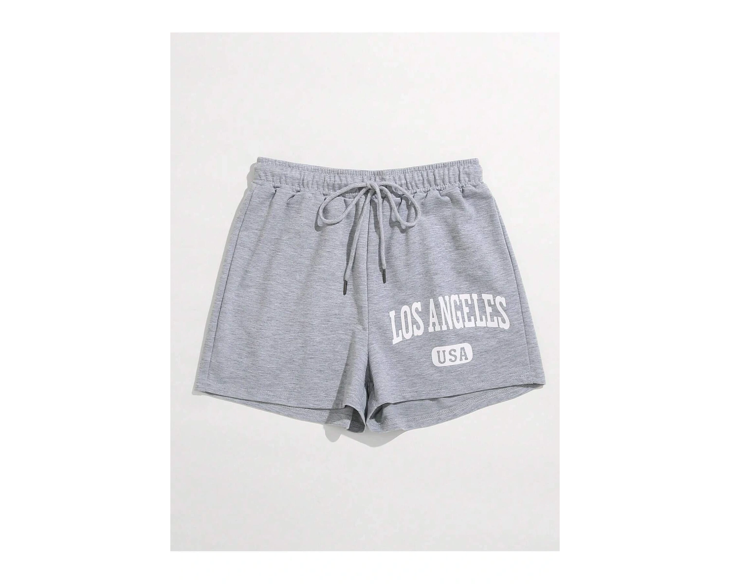 Letter Graphic Drawstring Waist Track Şort