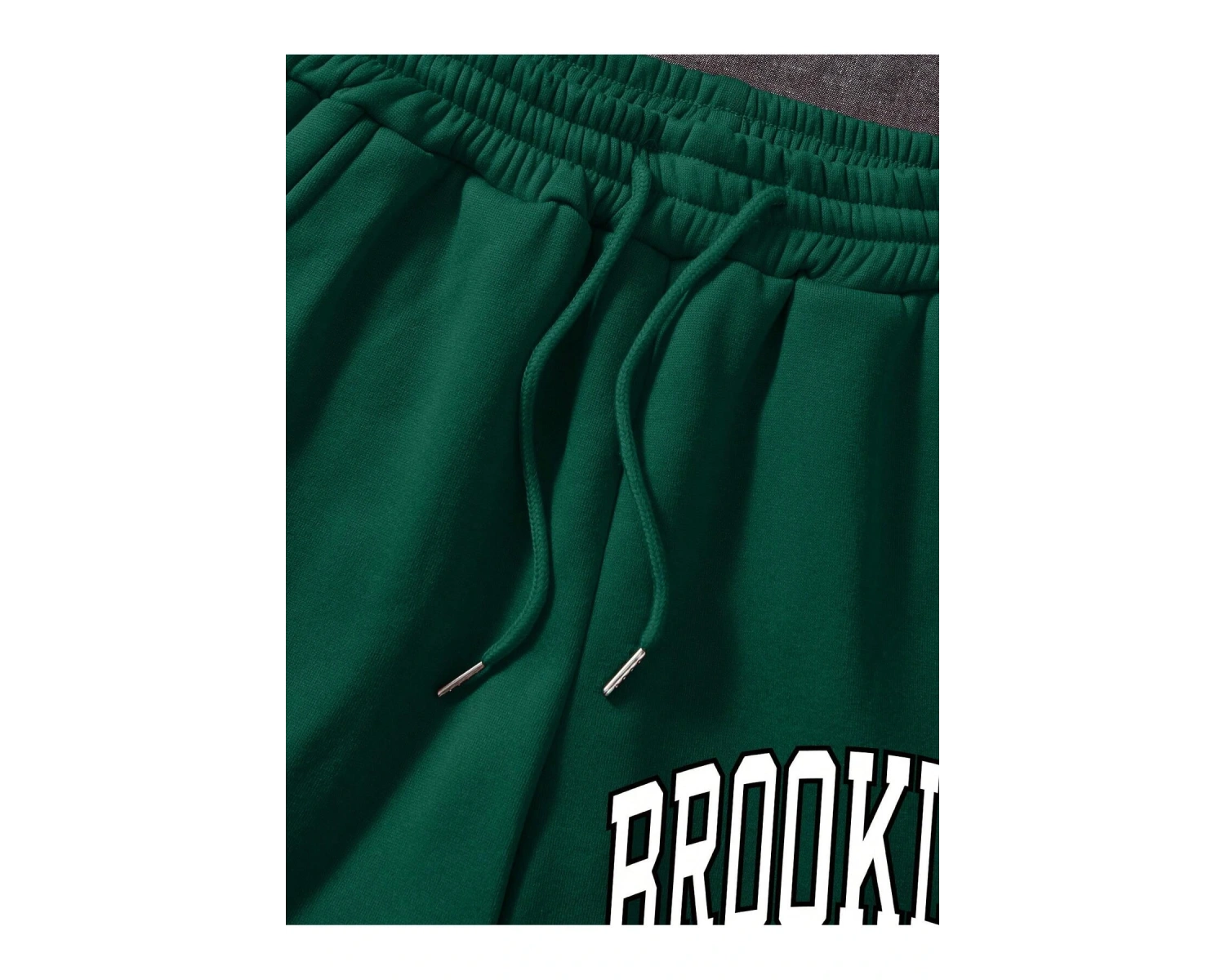 Letter Graphic Drawstring Waist Track Şort