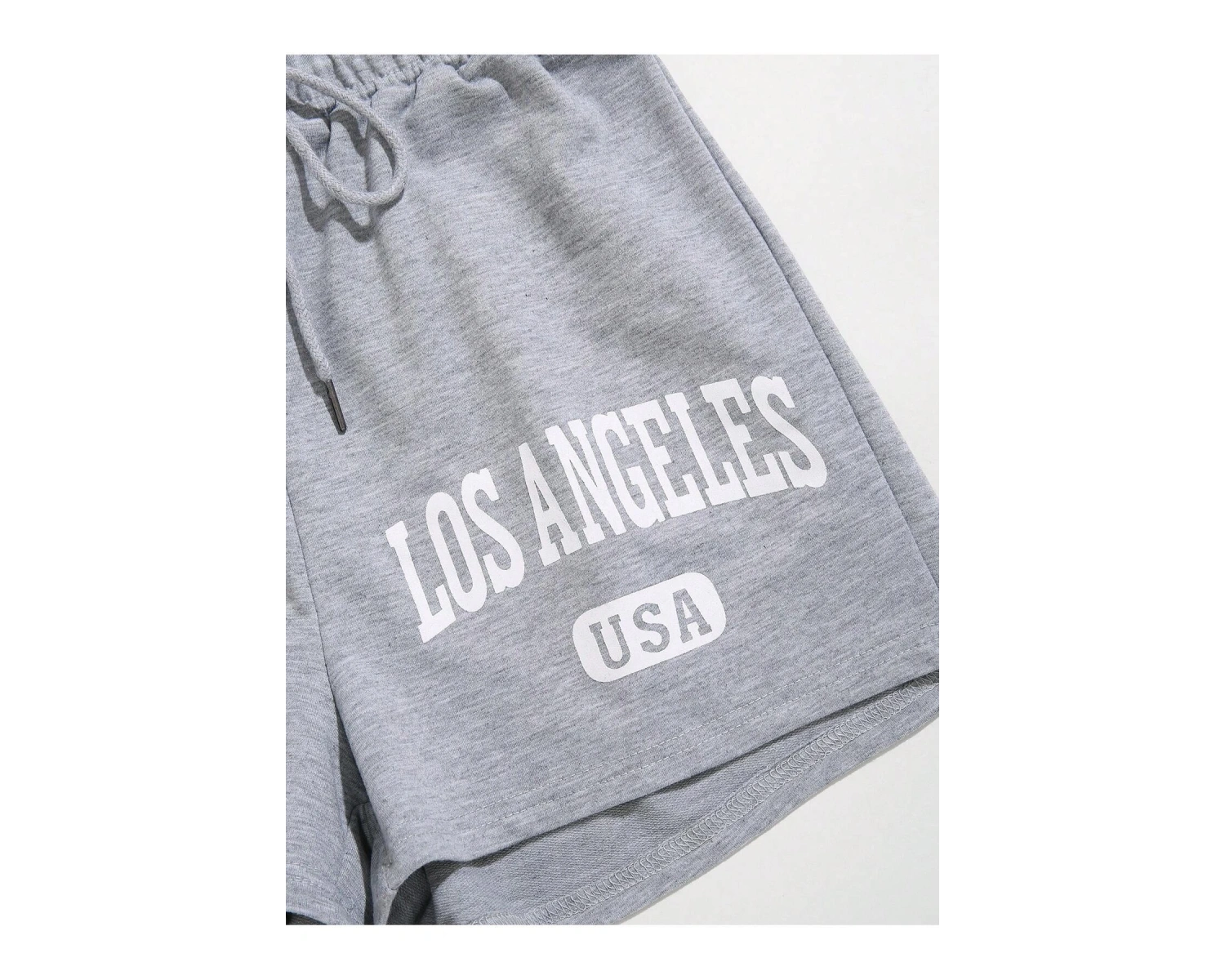 Letter Graphic Drawstring Waist Track Şort