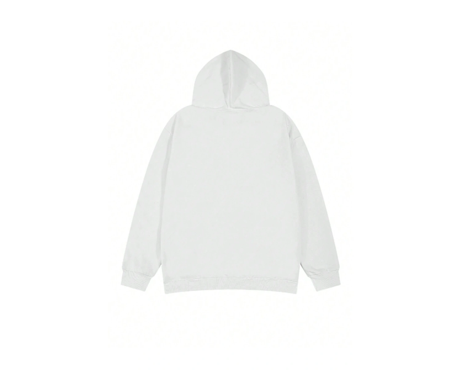 Letter Graphic Drop Shoulder Oversized Hoodie Beyaz
