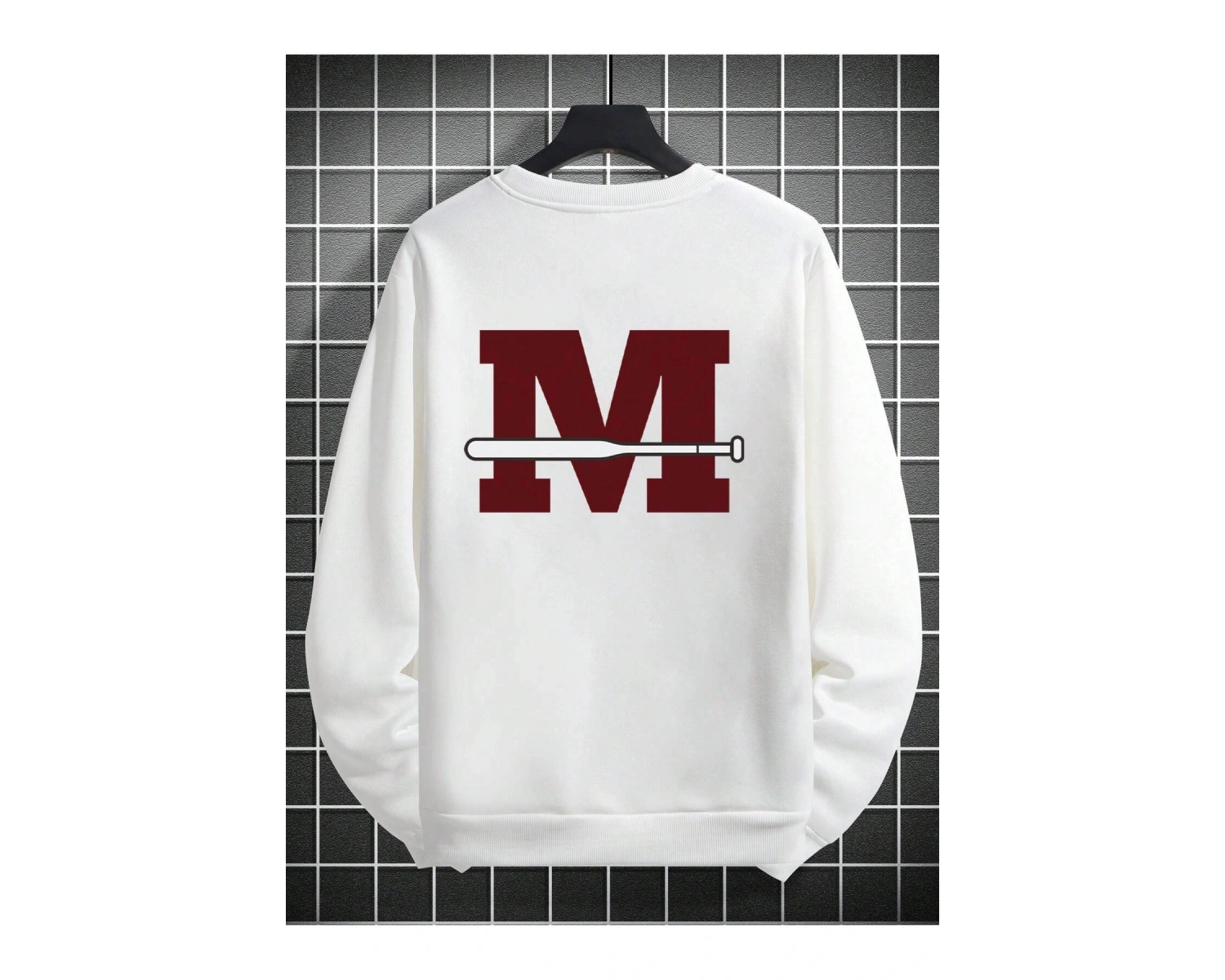 Letter Graphic Drop Shoulder Sweatshirt Beyaz