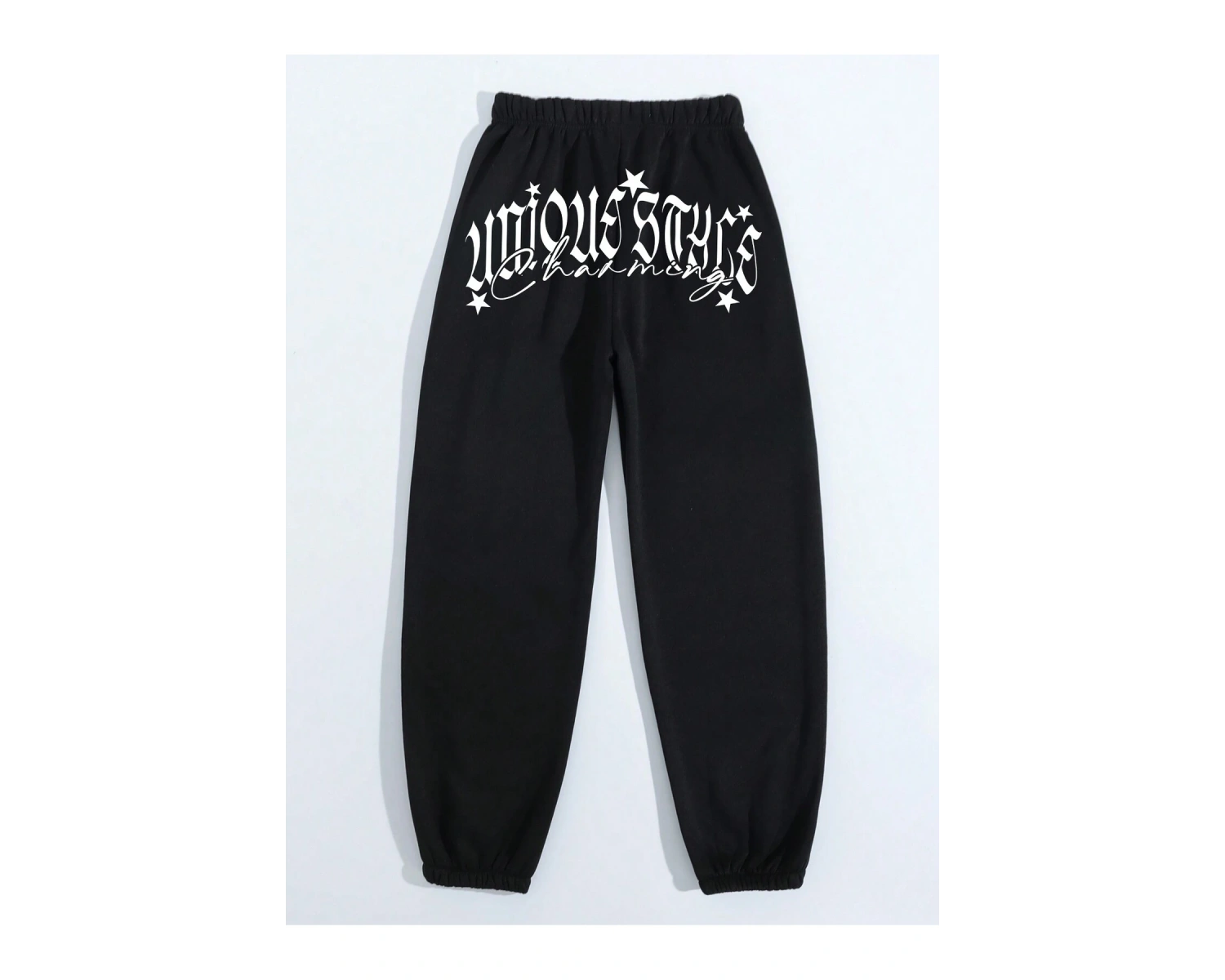 Letter Graphic Elastic Waist 4 Mevsim Eşofman