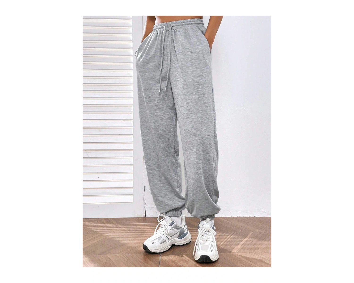 Letter Graphic Elastic Waist 4 Mevsim Eşofman