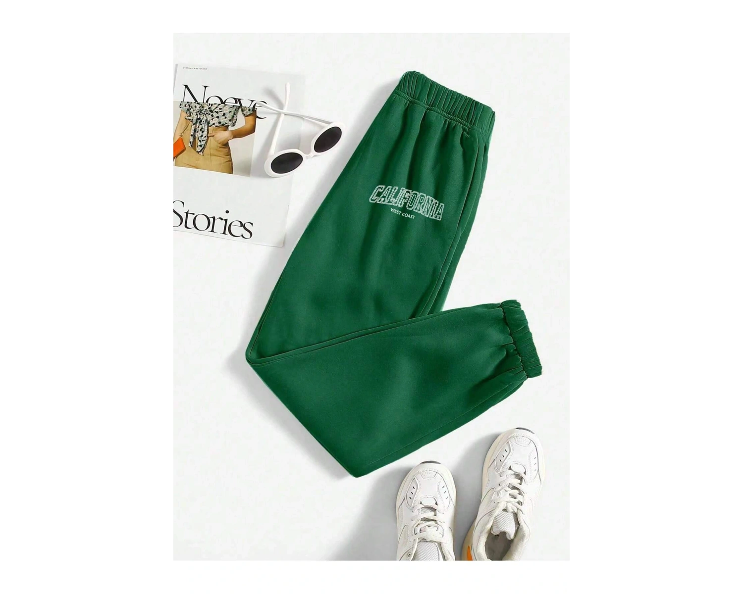 Letter Graphic Elastic Waist 4 Mevsim Eşofman