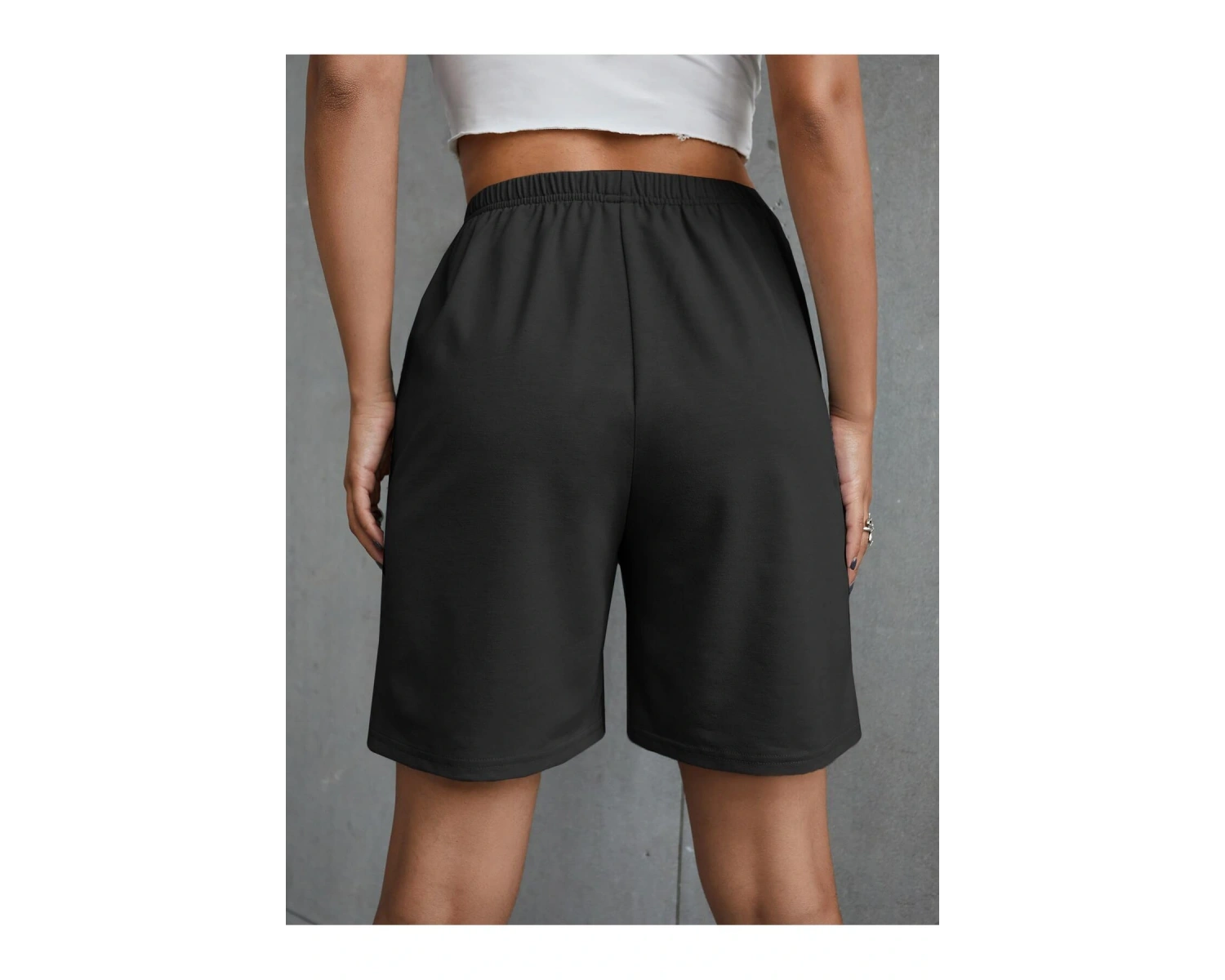 Letter Graphic Knot Waist Track Şort