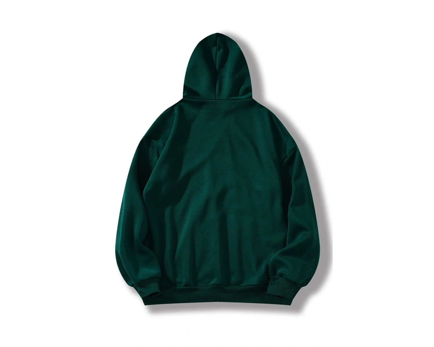 Letter Graphic Lined Kangaroo Pocket Hoodie Yeşil