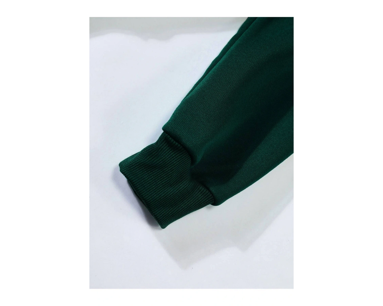 Letter Graphic Lined Kangaroo Pocket Hoodie Yeşil