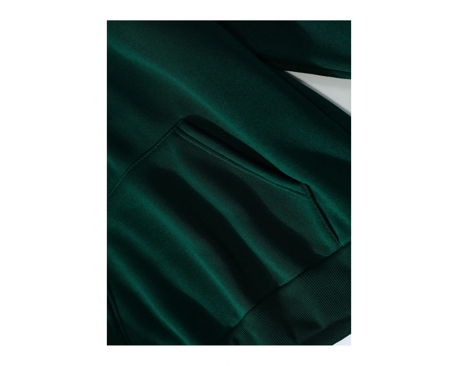 Letter Graphic Lined Kangaroo Pocket Hoodie Yeşil