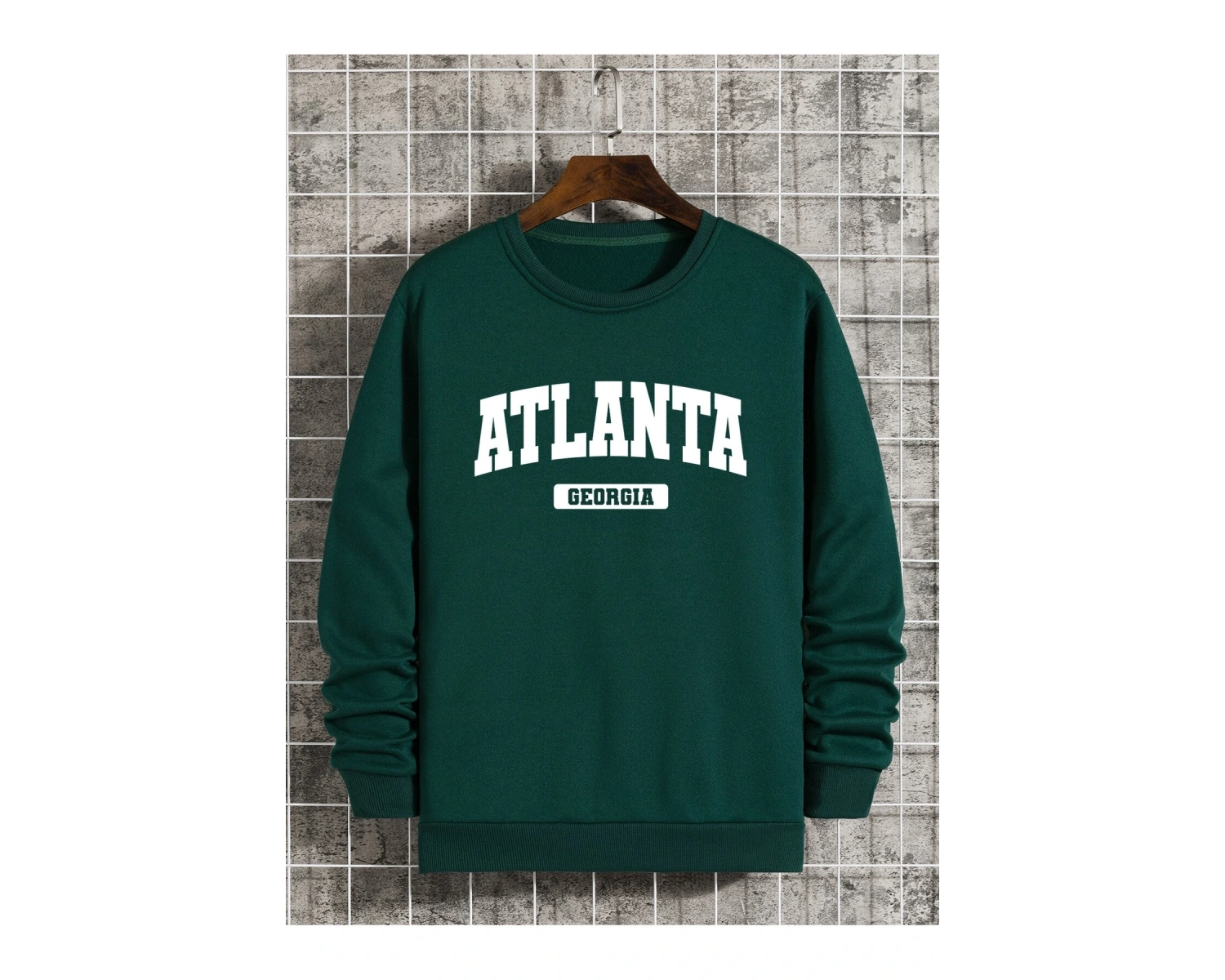 Letter Graphic Lined Sweatshirt Yeşil