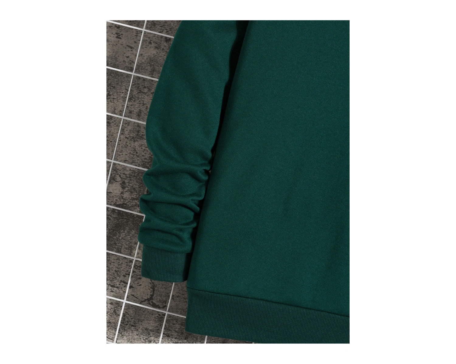 Letter Graphic Lined Sweatshirt Yeşil