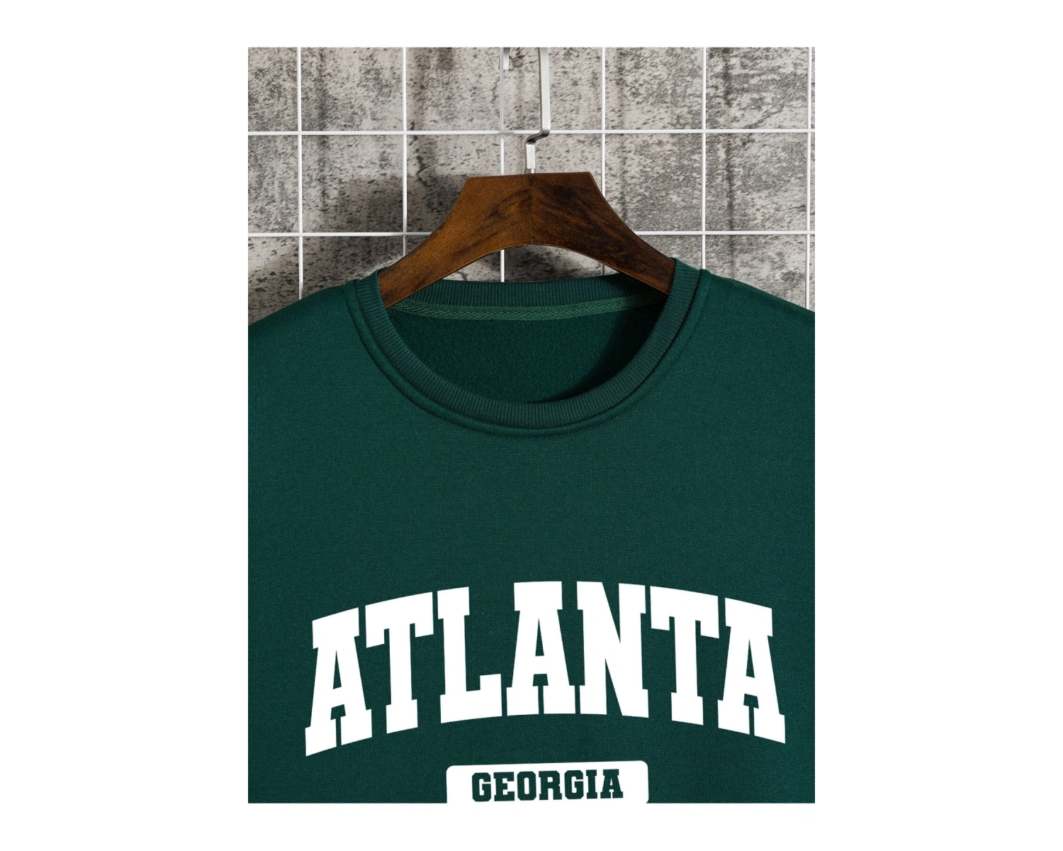 Letter Graphic Lined Sweatshirt Yeşil