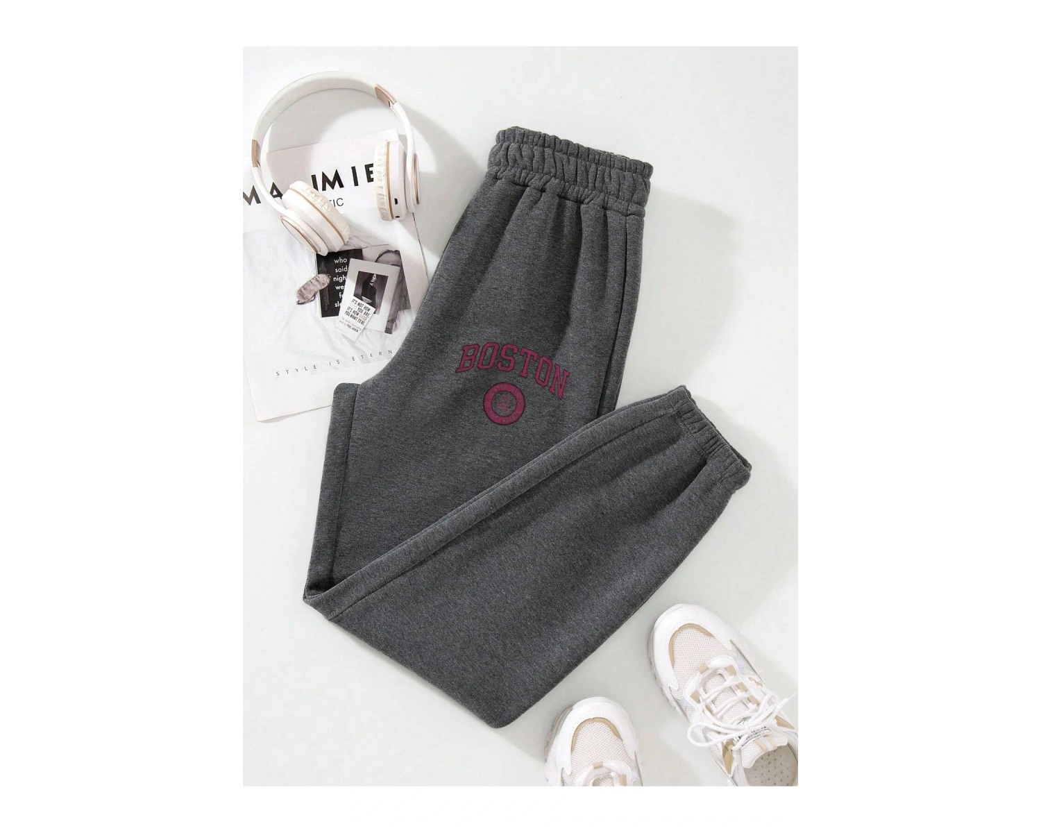 Letter Graphic Thermal Lined 4 Mevsim Eşofman