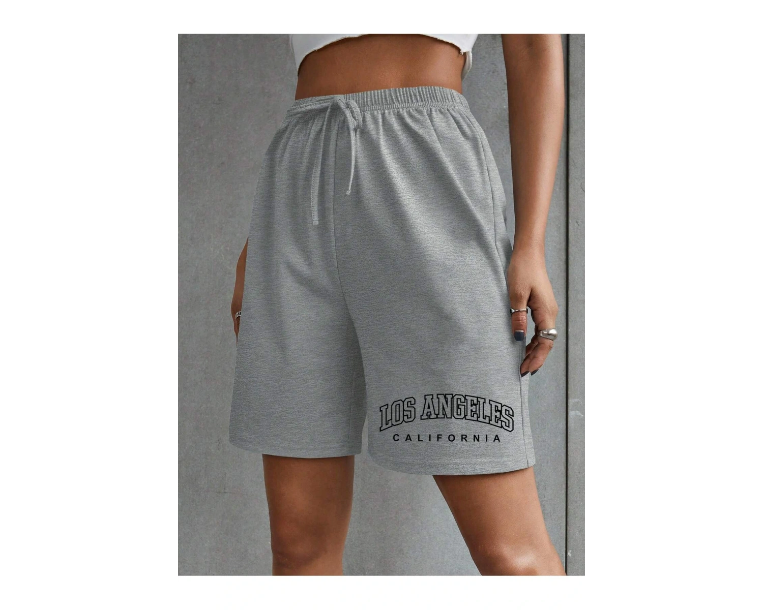 Letter Graphic Tie Front Track Şort