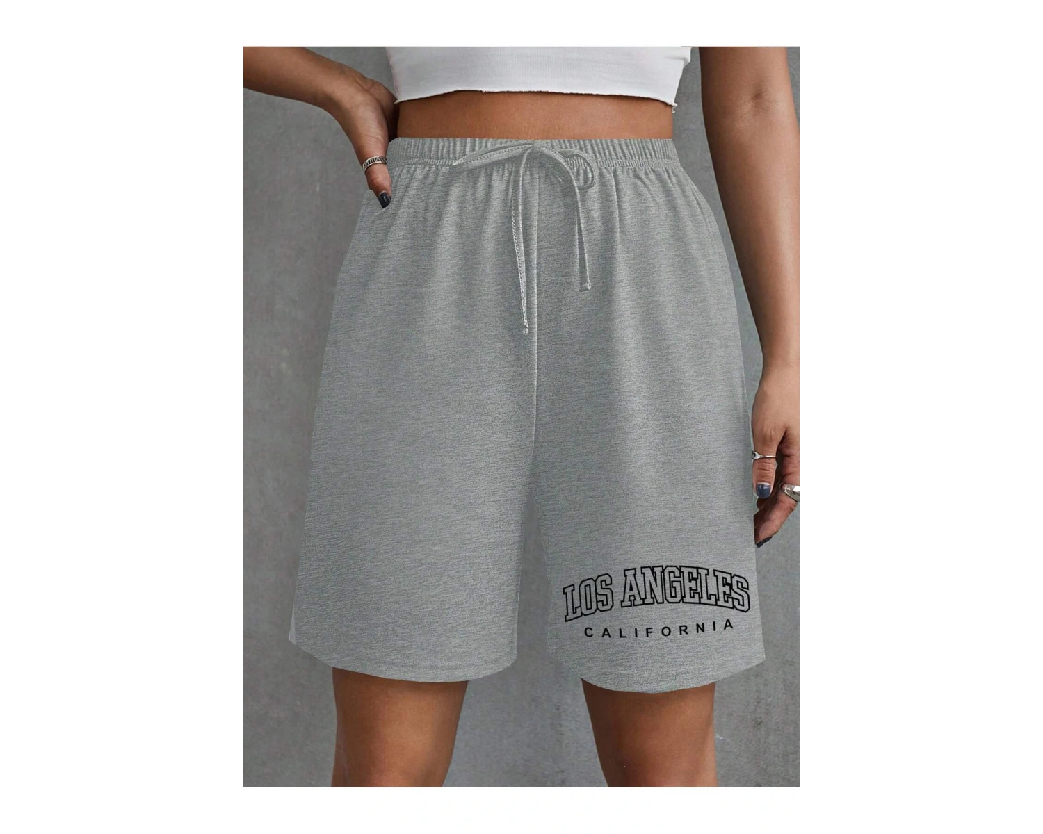 Letter Graphic Tie Front Track Şort