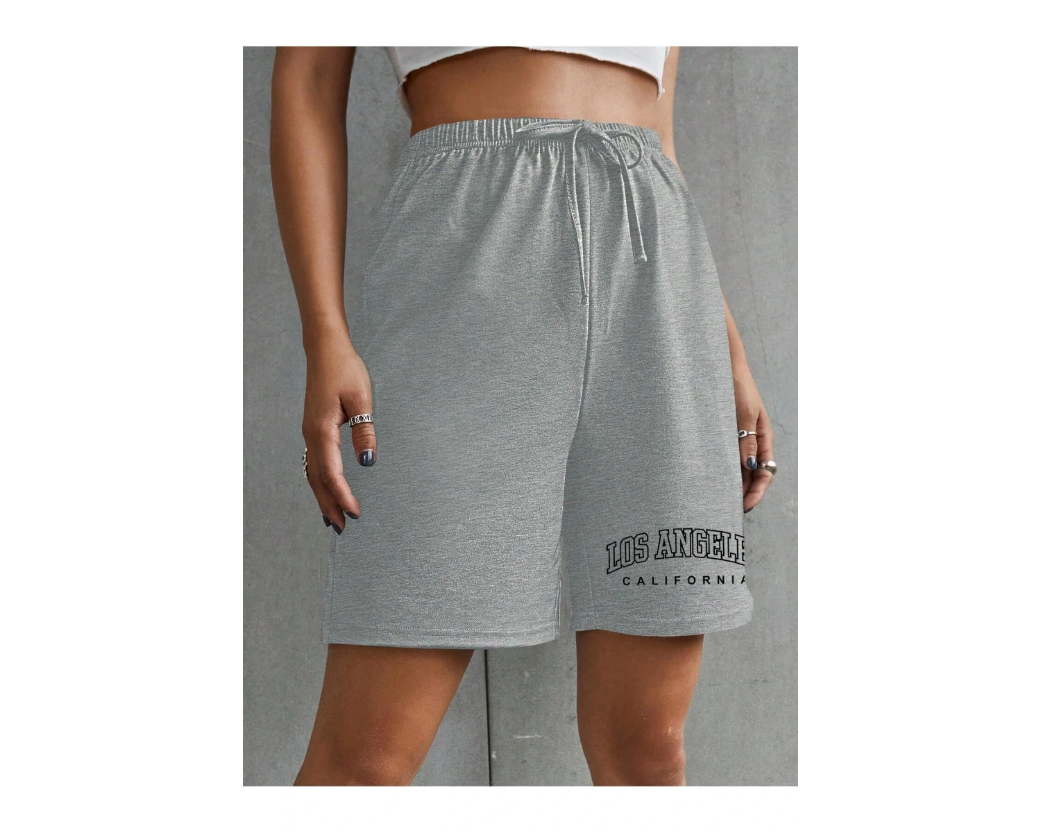 Letter Graphic Tie Front Track Şort