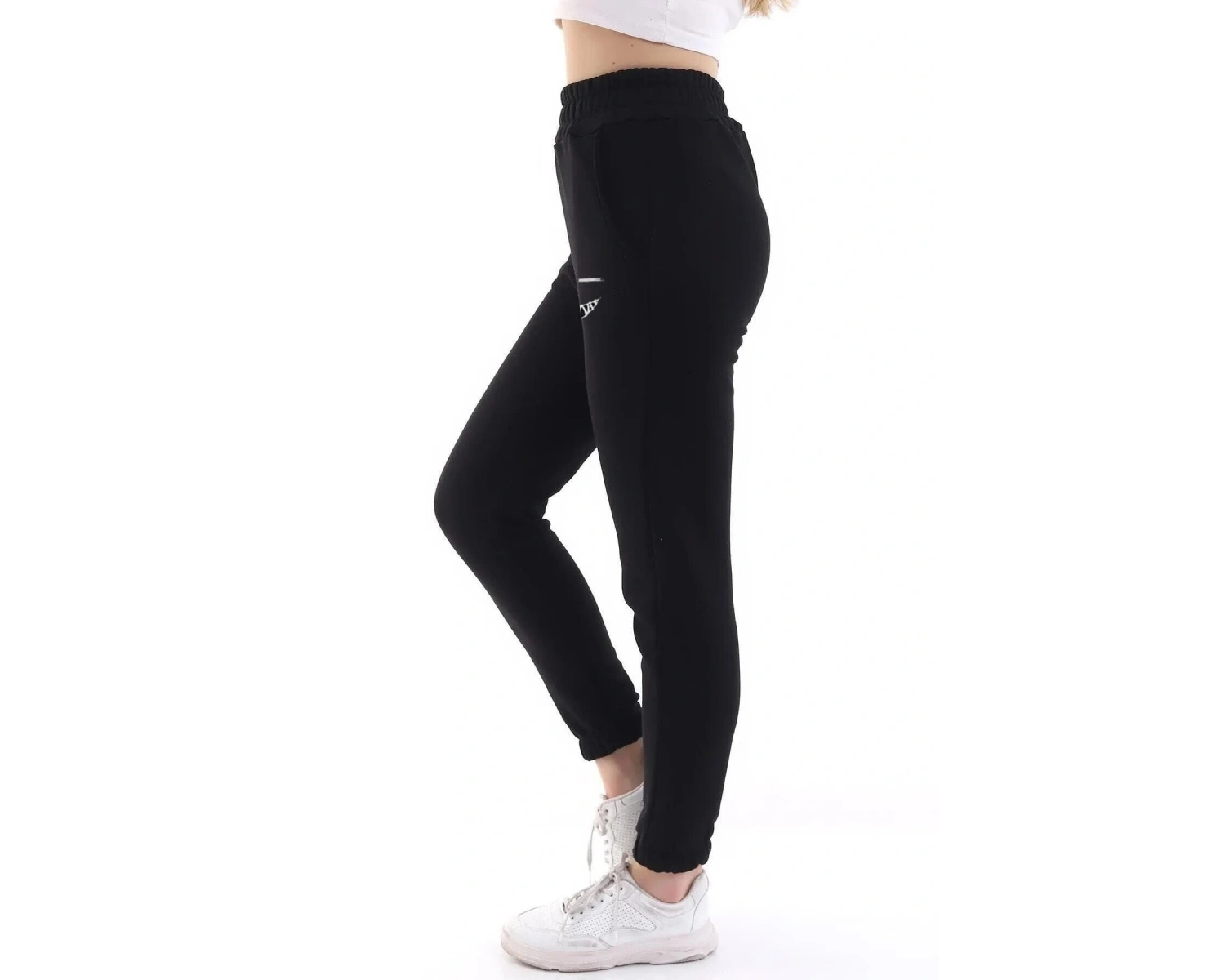 Lion Company Baskılı Siyah Paçası Lastikli Eşofman Unisex ESF01