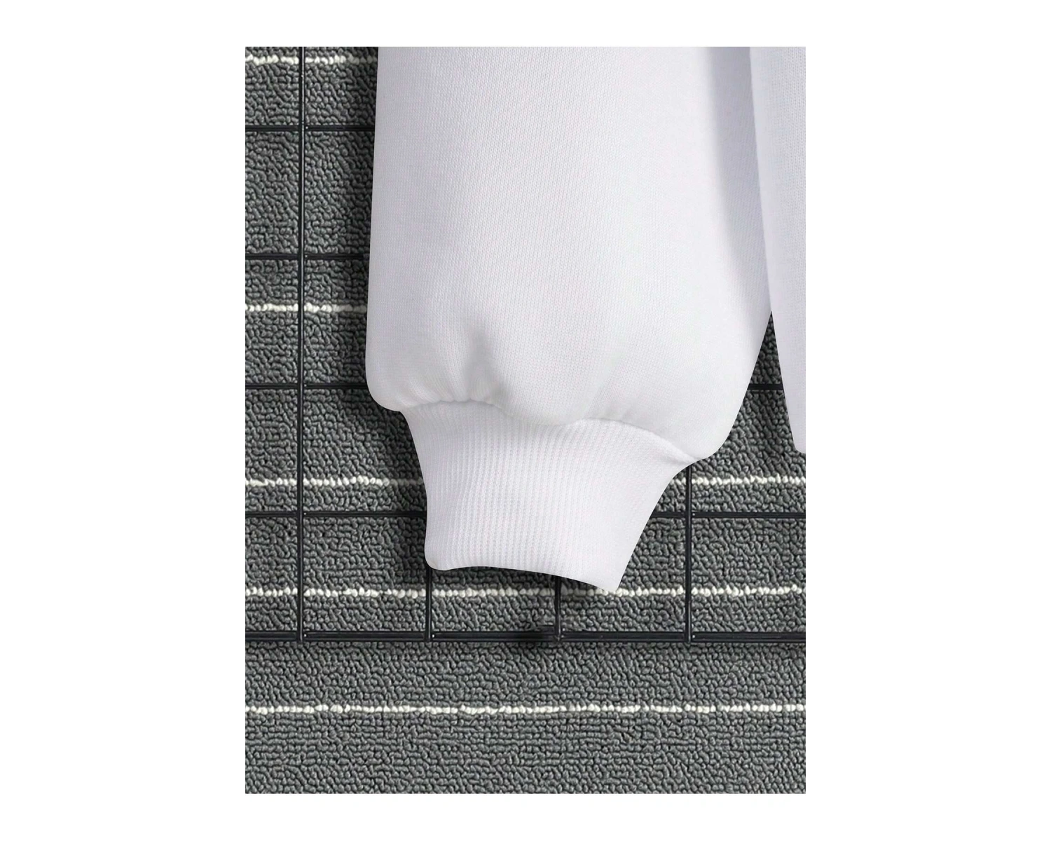 Lip Print Kangaroo Pocket Drawstring Hoodie Beyaz