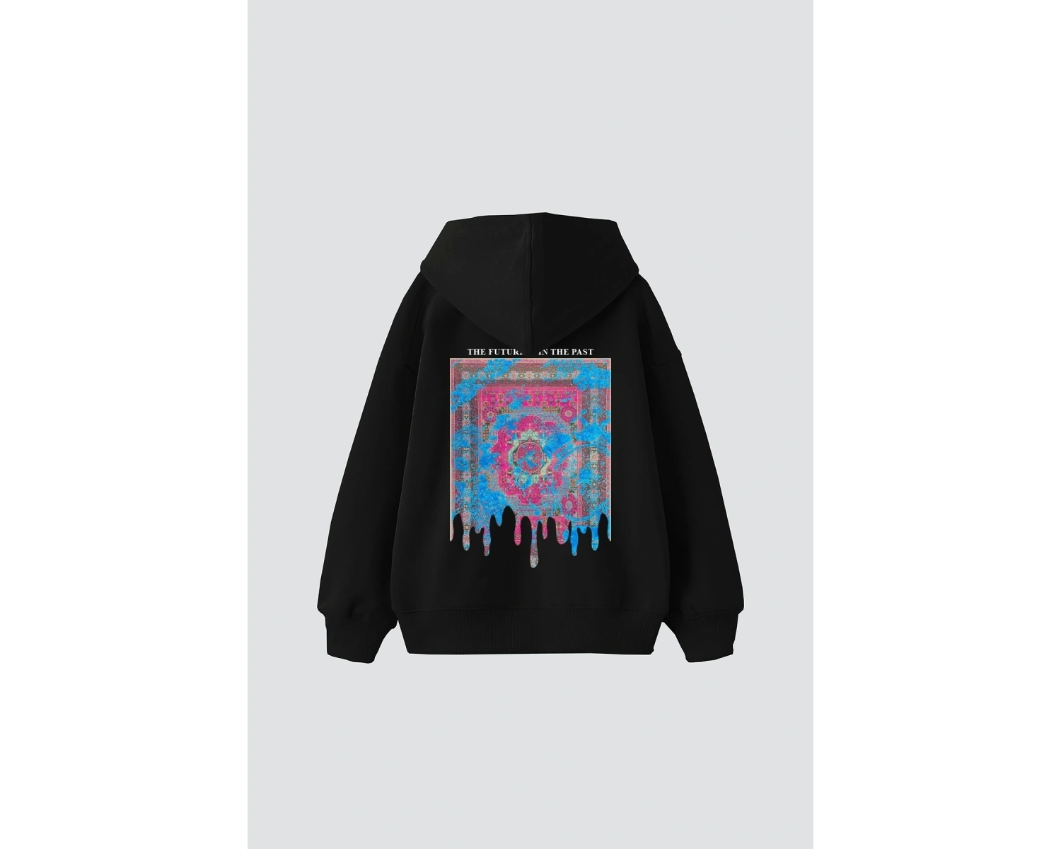 Liquid Rug Baskılı Oversize Unisex Beyaz