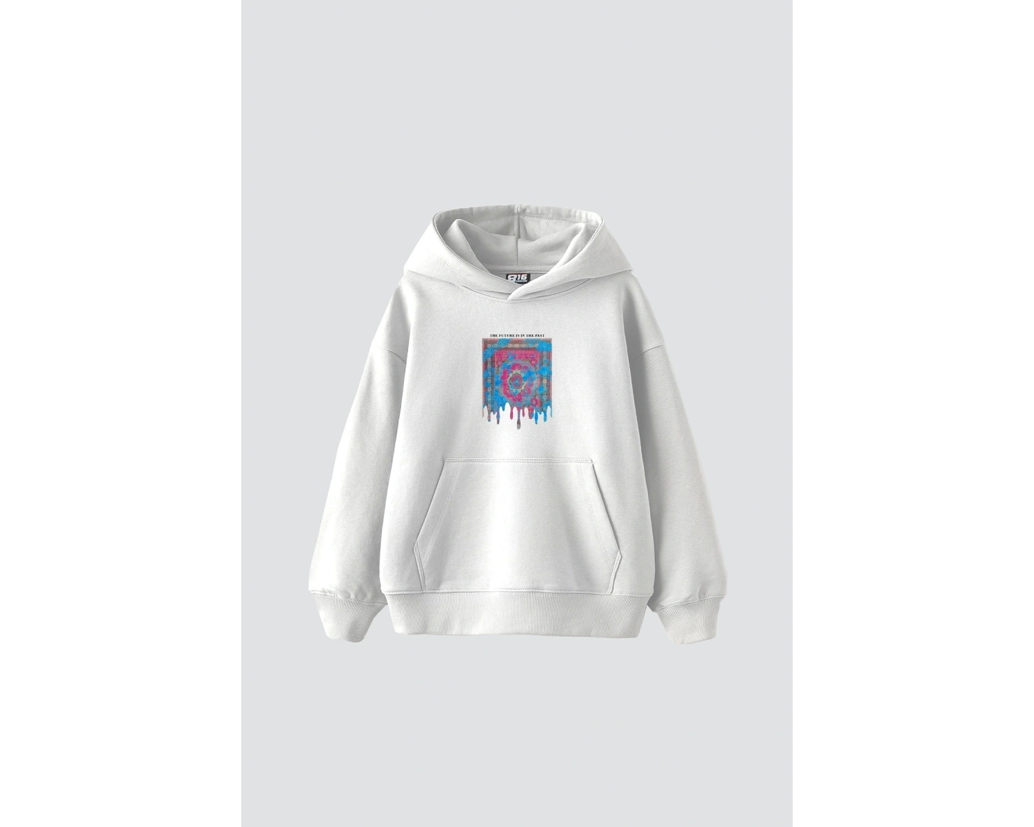 Liquid Rug Baskılı Oversize Unisex Beyaz