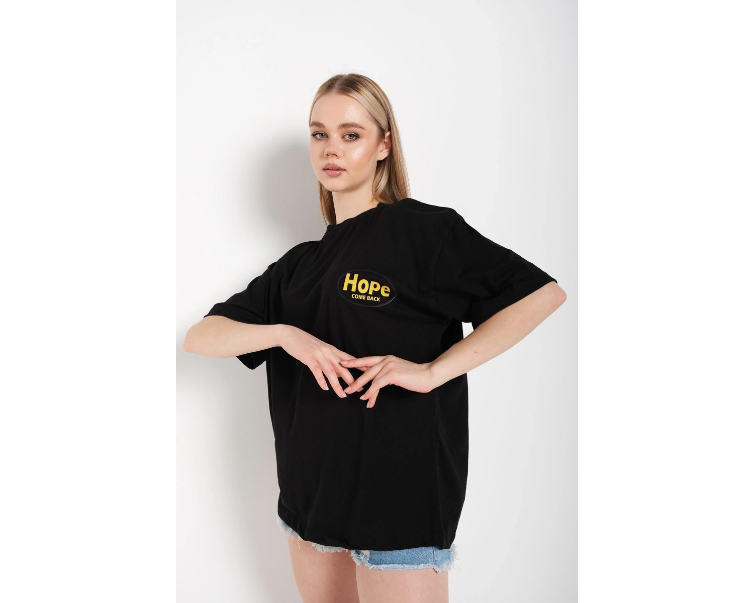 Logo Baskılı Beyaz Tişört Hope