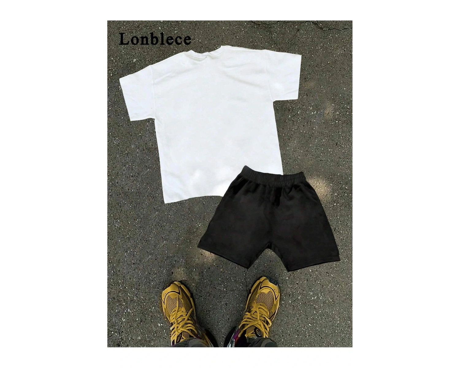 Lonblece 2li Erkek Karikatür Baskılı Kısa Kollu Tişört Şort Takımı