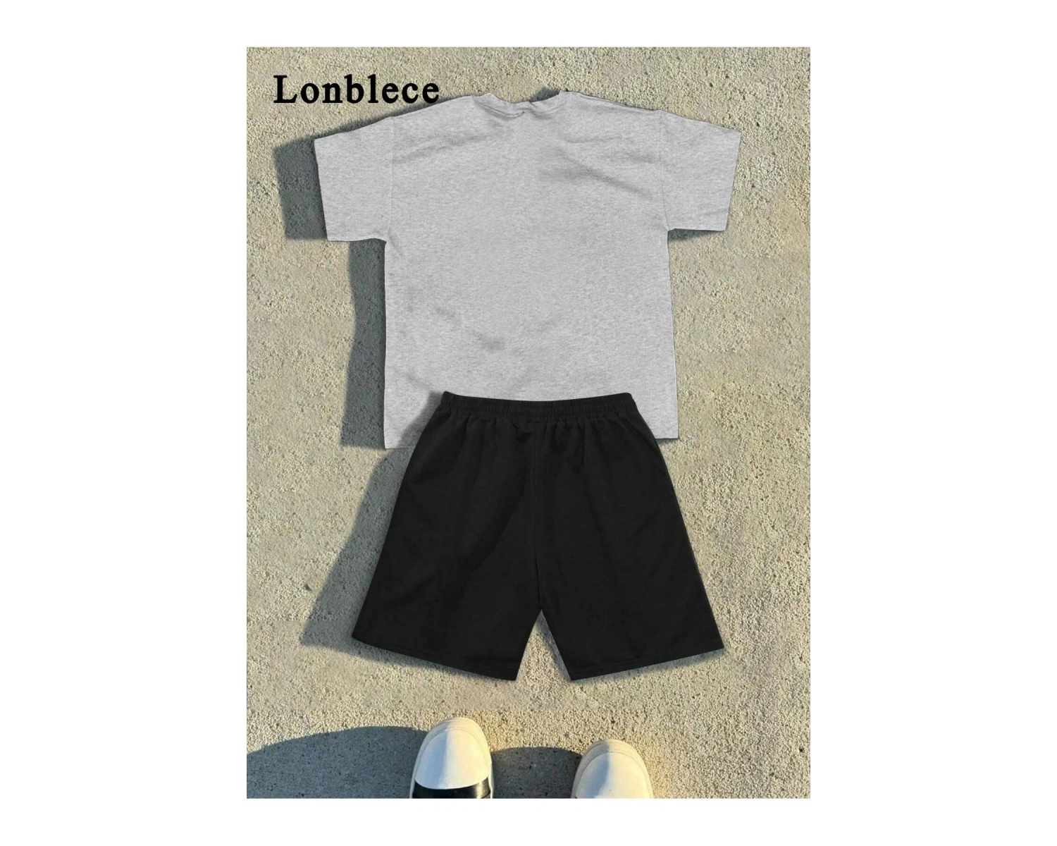 Lonblece 2li Erkek Karikatür Baskılı Kısa Kollu Tişört Şort Takımı