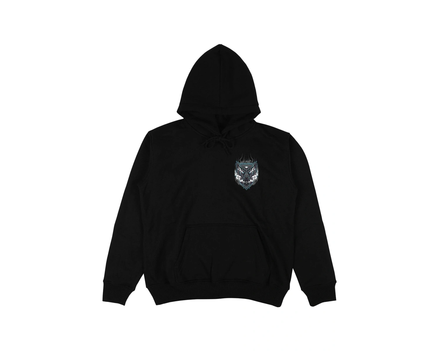 Lone Wolf Siyah Oversize Unisex Kapüşonlu Sweatshirt Hoodie