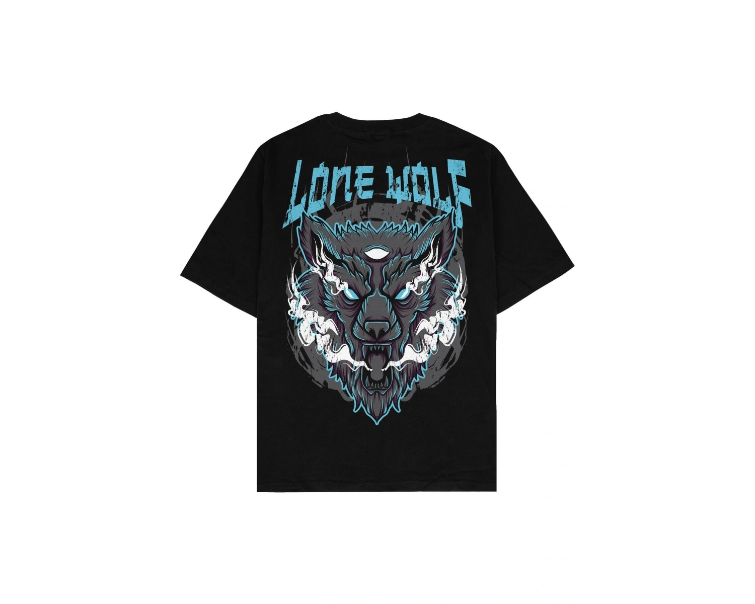 Lone Wolf Siyah Oversize Unisex T-shirt
