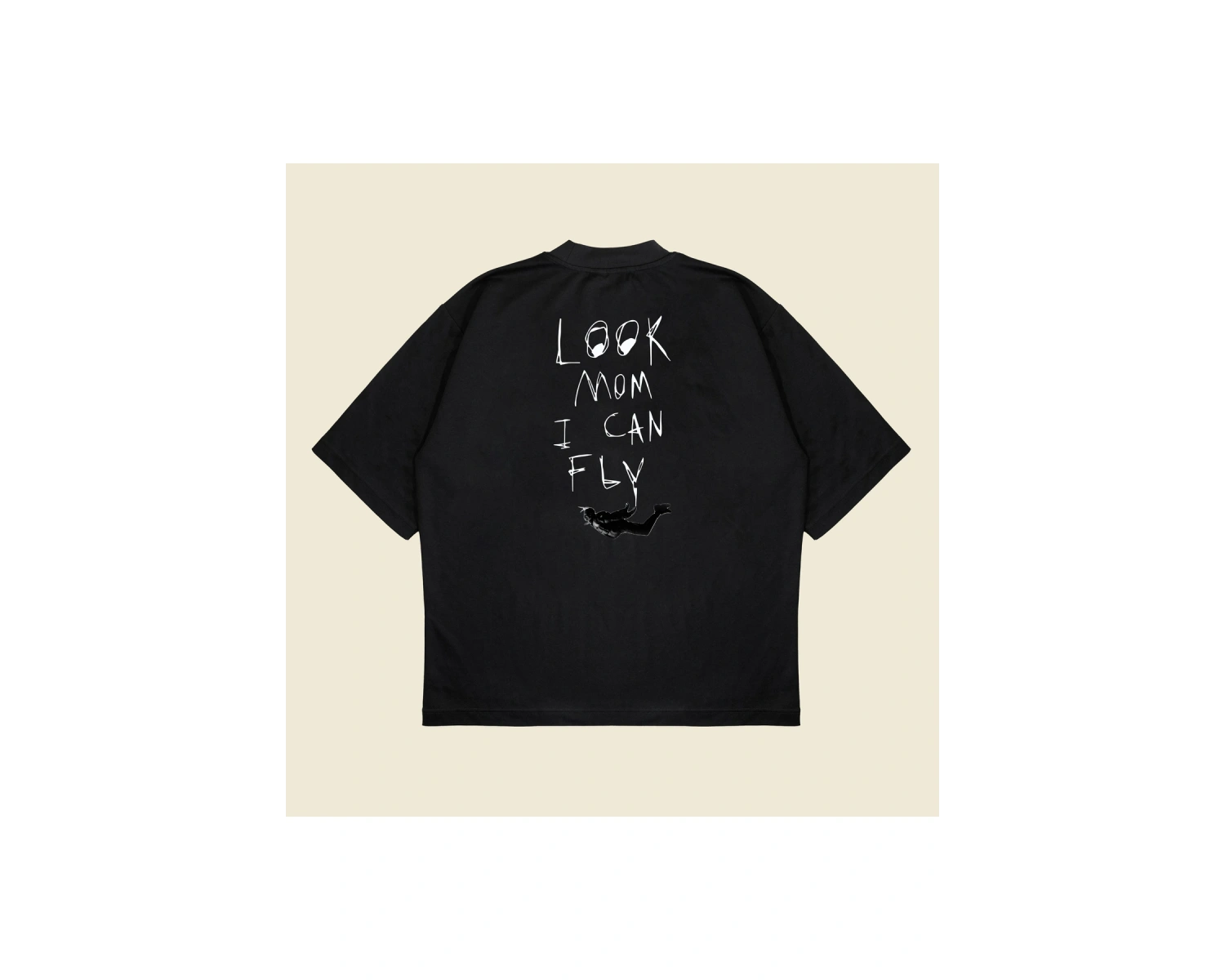 Look Mom I Can Fly Boxy Fit Oversize Unisex Tshirt – Baskılı Tişört |