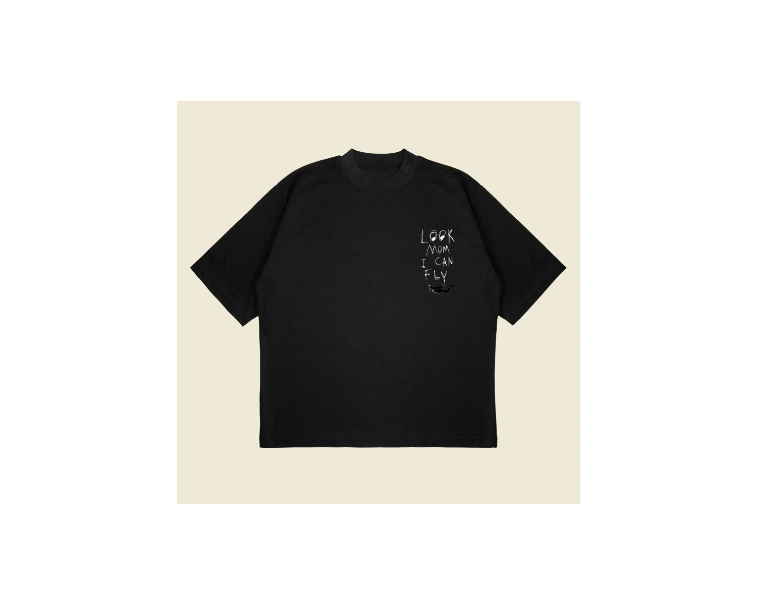 Look Mom I Can Fly Boxy Fit Oversize Unisex Tshirt – Baskılı Tişört |