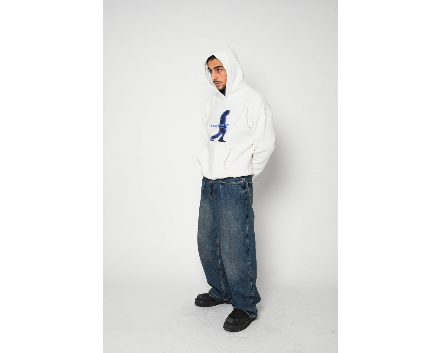 Lost Souls Baskılı Oversize Unisex Premium Beyaz