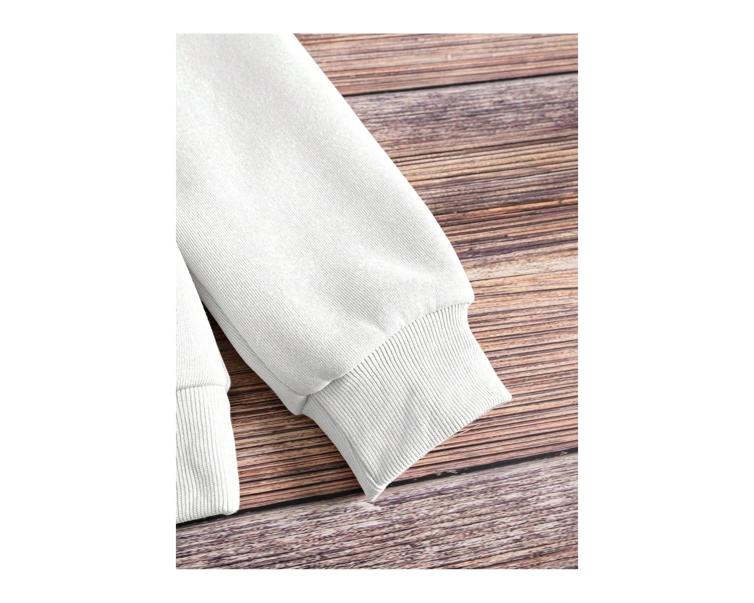 LUNE Cartoon Cat Print Lined Sweatshirt Beyaz