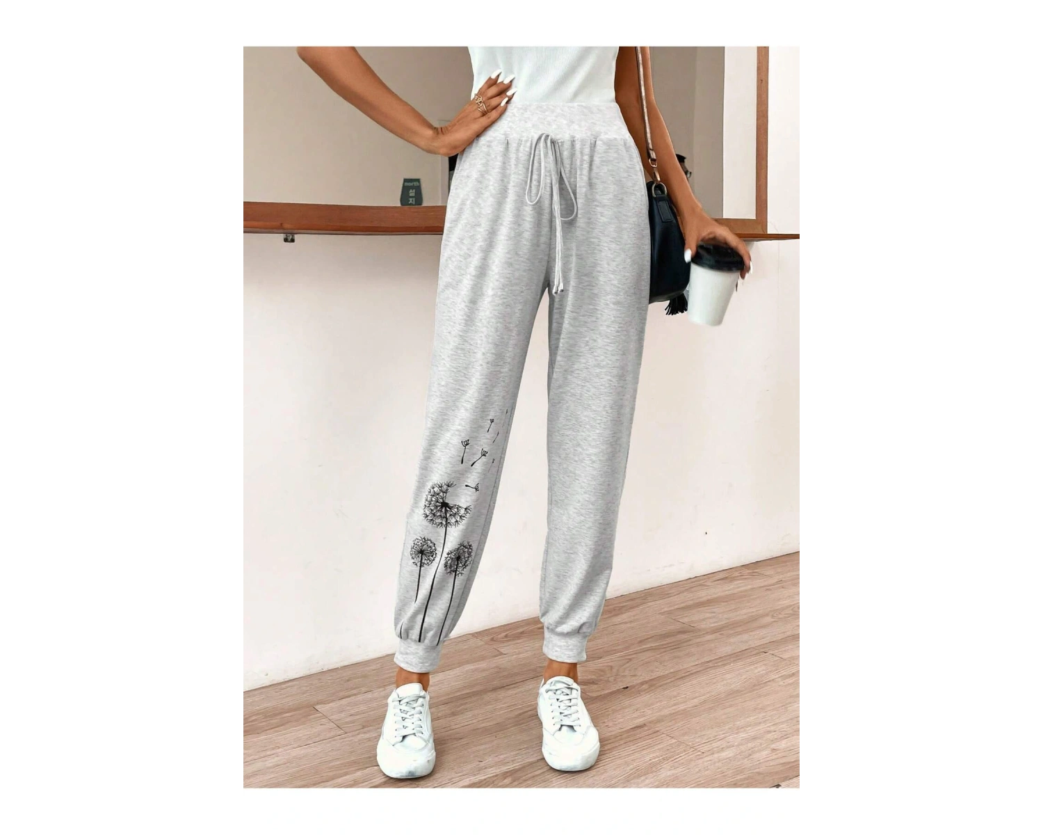 LUNE Dandelion Print Knot Front 4 Mevsim Eşofman