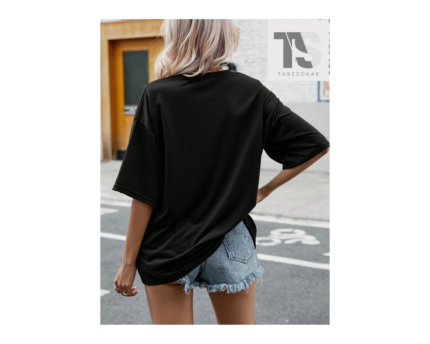 LUNE Kadın Kanat ve Harf Baskılı Tişört