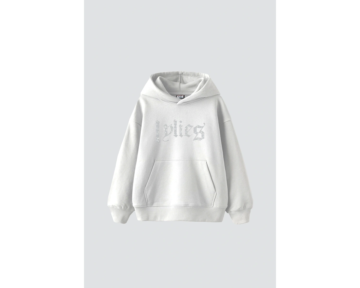 Lylies Taş Baskılı Oversize Unisex Beyaz