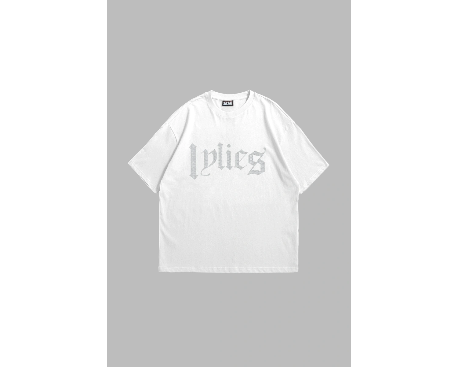 Lyrics Taş Baskılı Oversize Unisex Beyaz