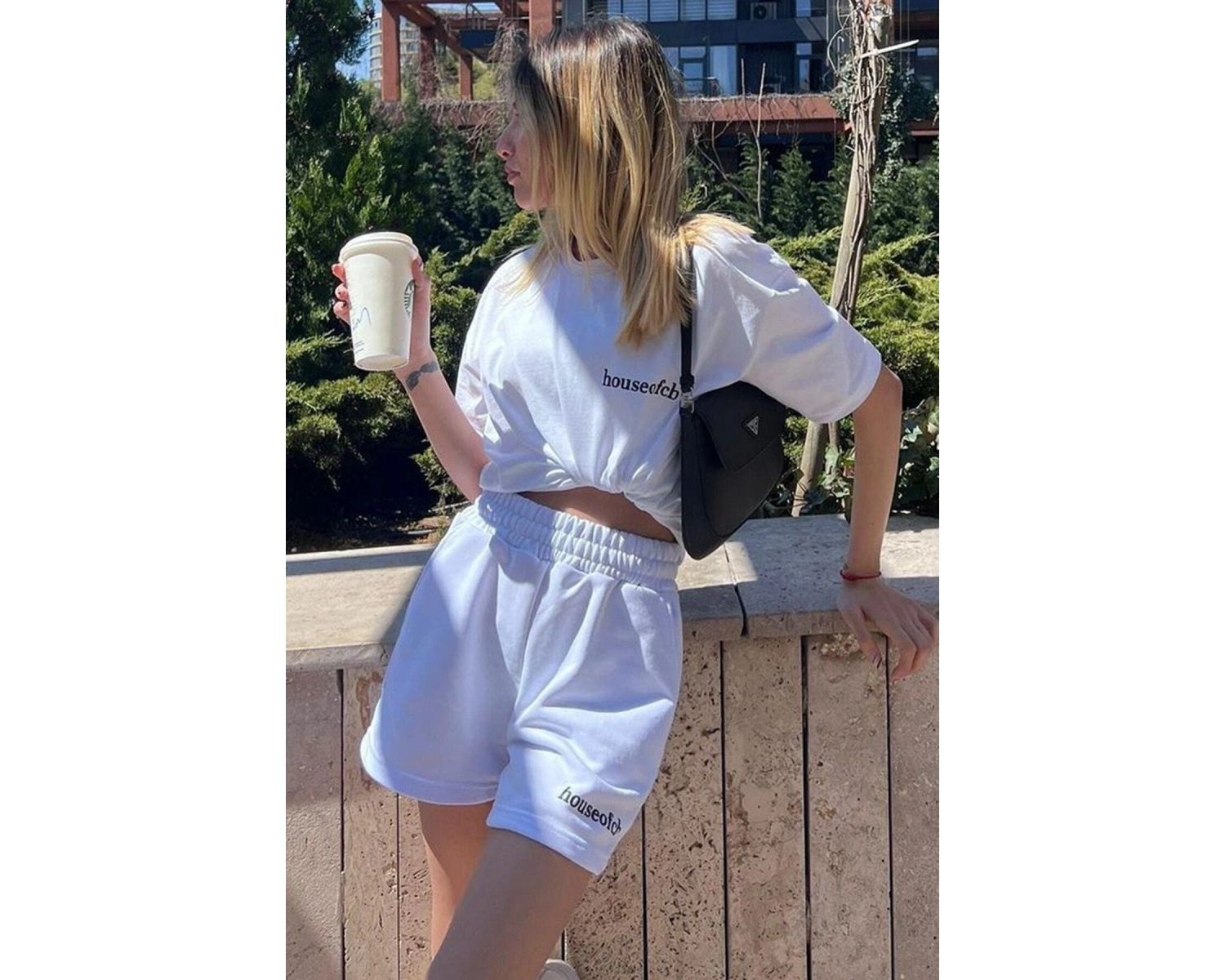 Madmext Mad Girls Beyaz Kadın Şort Takım Mg1410 MG1410