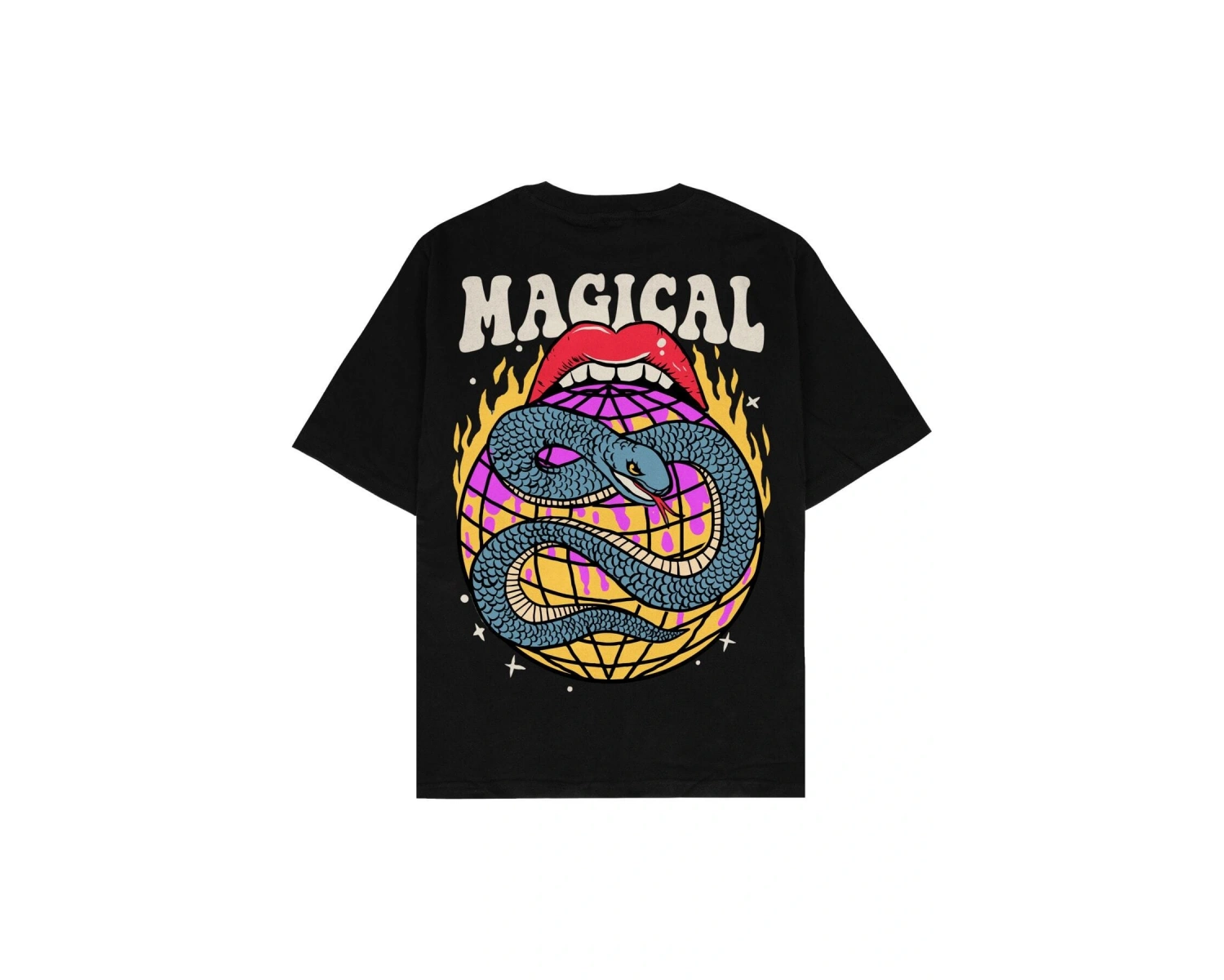 Magical Siyah Oversize Unisex T-shirt