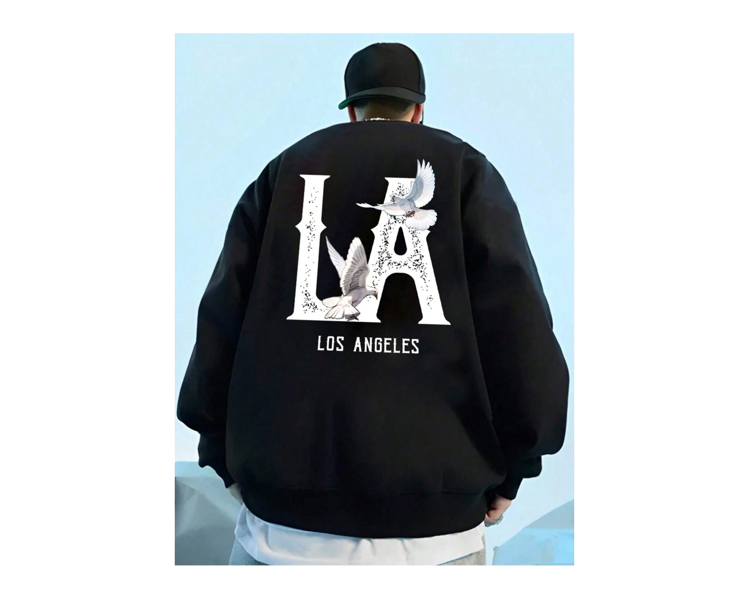 Manfinity EMRG Letter Graphic Sweatshirt Siyah