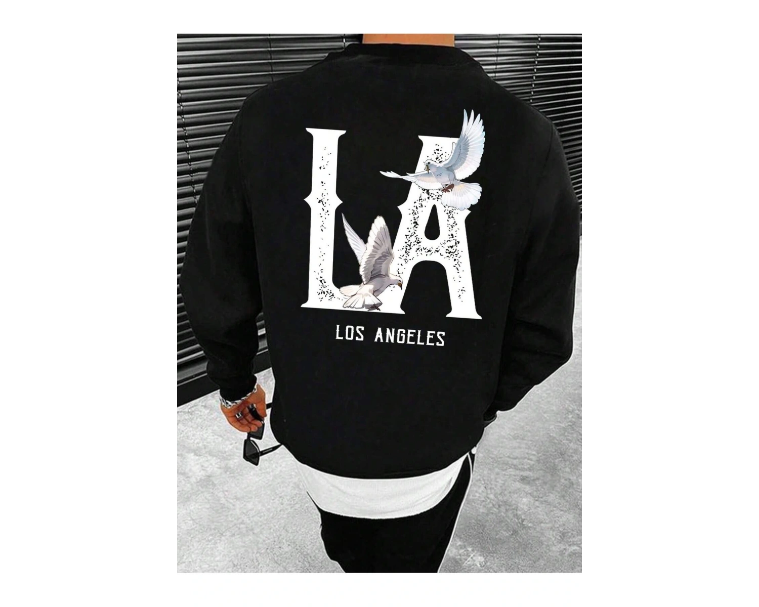 Manfinity EMRG Letter Graphic Sweatshirt Siyah
