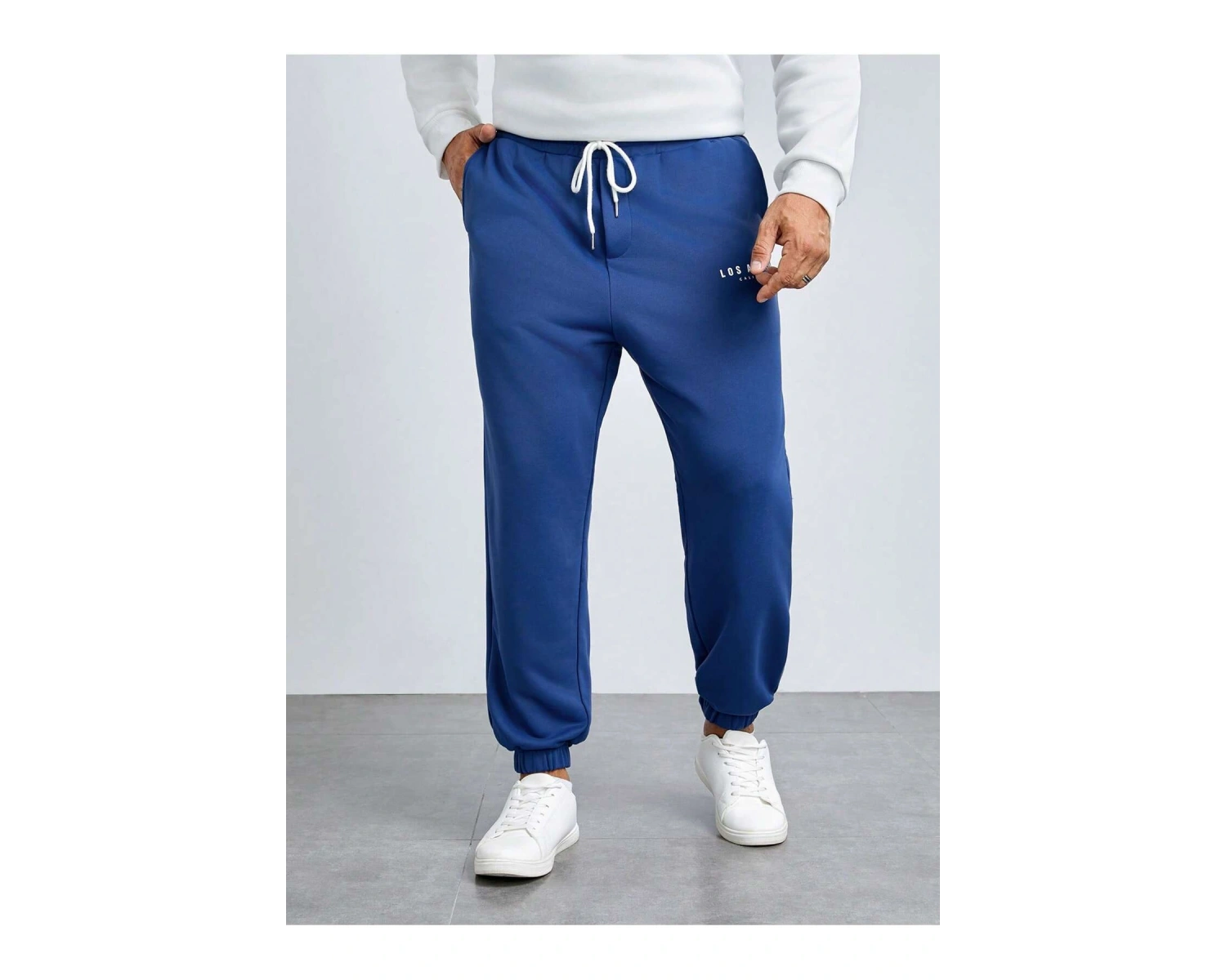 Manfinity Erkek Plus Harf Grafikli Büzgülü Bel Eşofman Altı