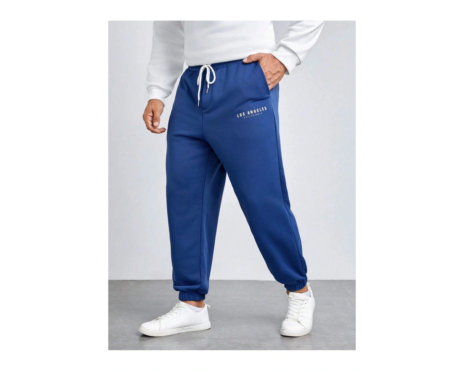 Manfinity Erkek Plus Harf Grafikli Büzgülü Bel Eşofman Altı