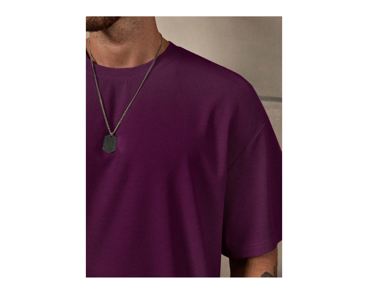 Manfinity Homme 2 Adet/Takım Erkek Düz Renk Mor Yuvarlak t ve Şort