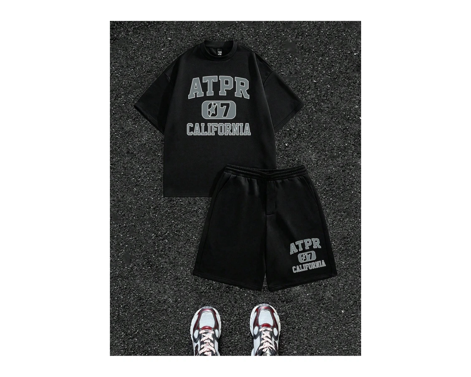 Manfinity Homme 2li Erkek Günlük Basit Kısa Kollu Tişört Ve Şort Takımı